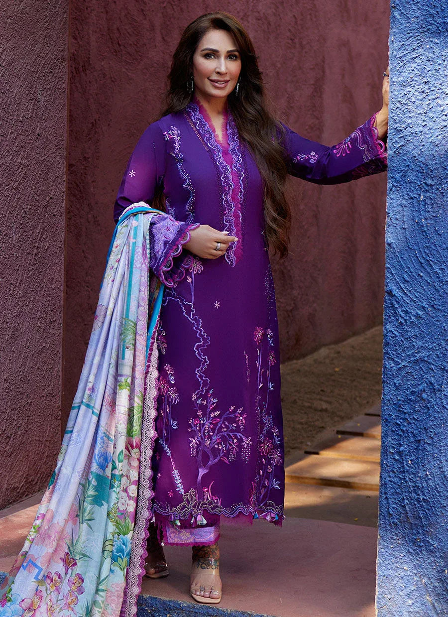 Farah Talib Aziz | Suay Lawn 24 | YURI PURPLE - Aqsa Fabrics