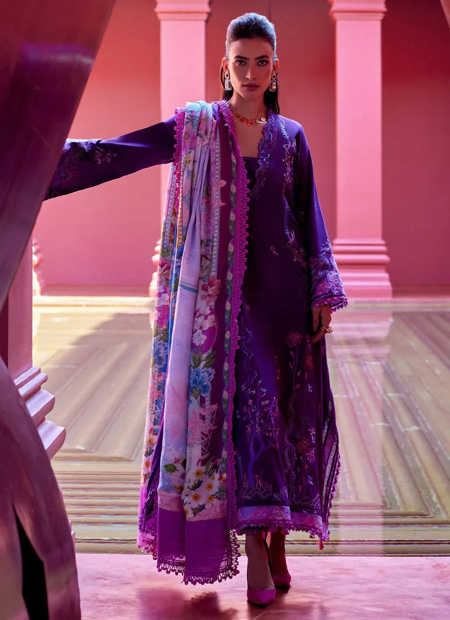 Farah Talib Aziz | Suay Lawn 24 | YURI PURPLE - Aqsa Fabrics