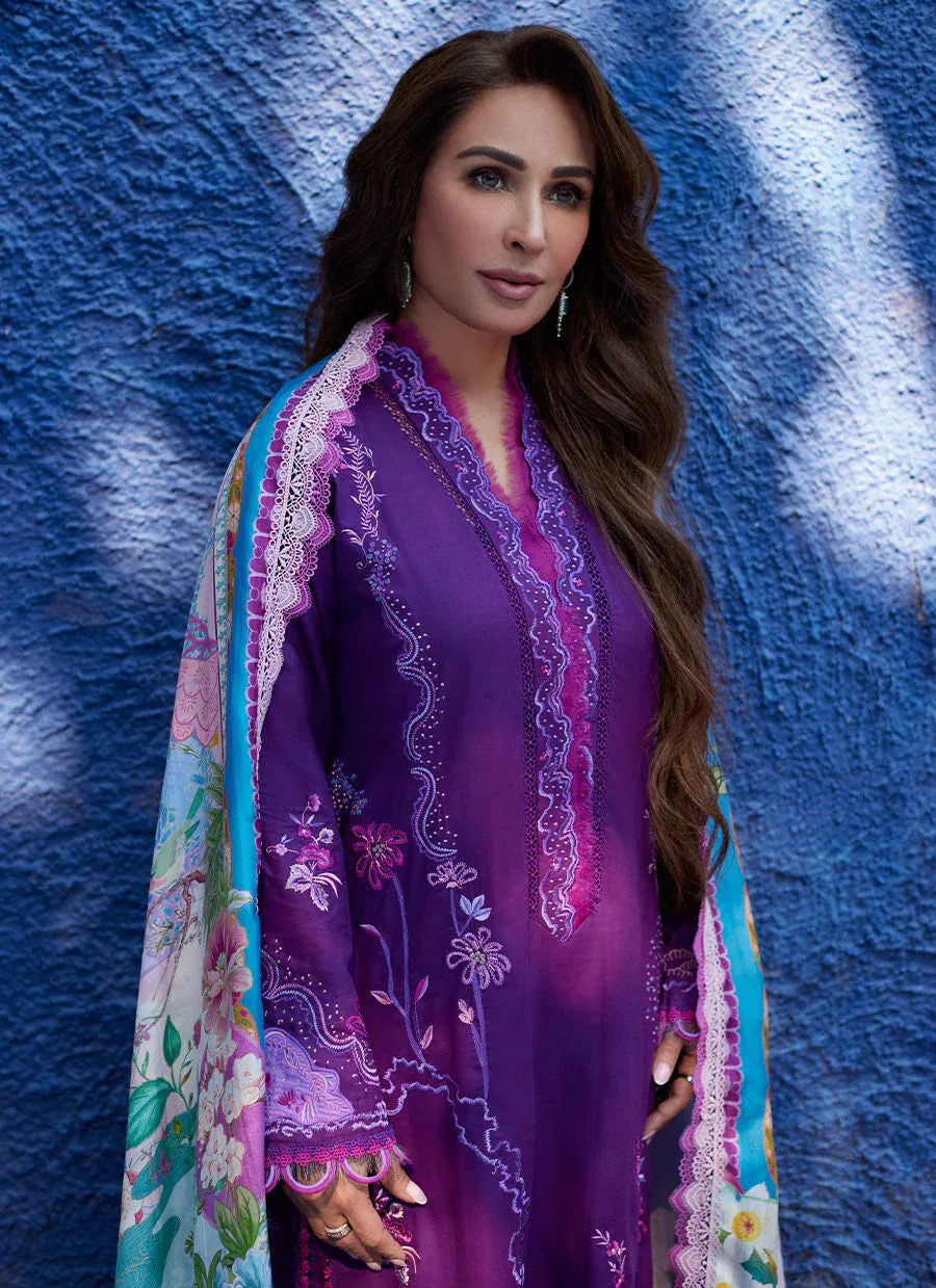 Farah Talib Aziz | Suay Lawn 24 | YURI PURPLE - Aqsa Fabrics