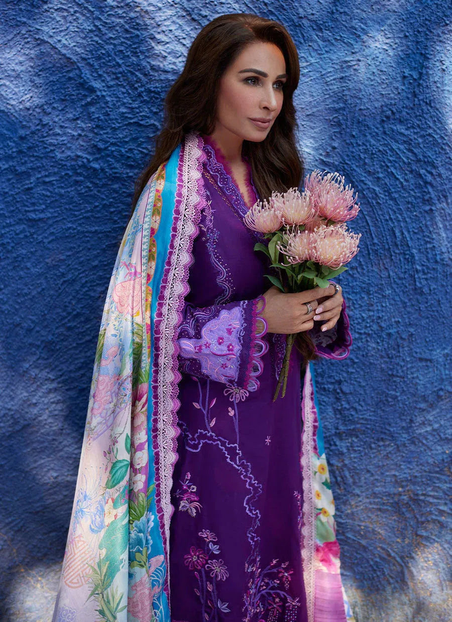 Farah Talib Aziz | Suay Lawn 24 | YURI PURPLE - Aqsa Fabrics