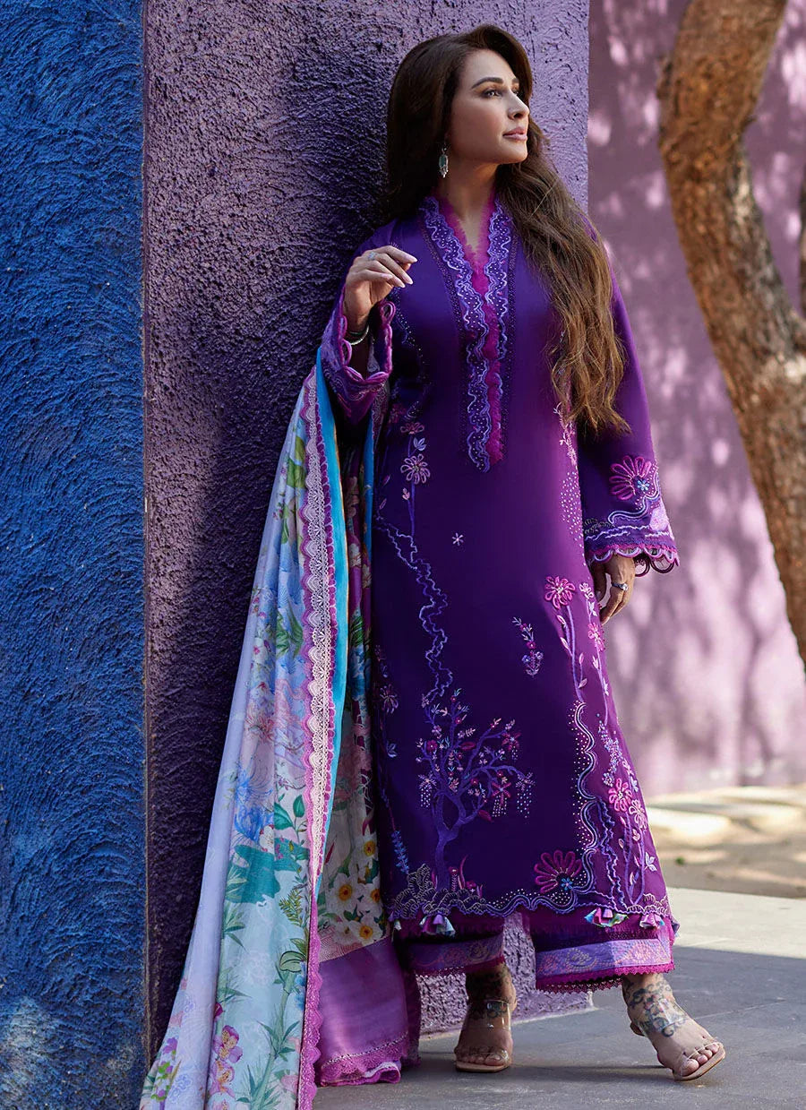 Farah Talib Aziz | Suay Lawn 24 | YURI PURPLE - Aqsa Fabrics