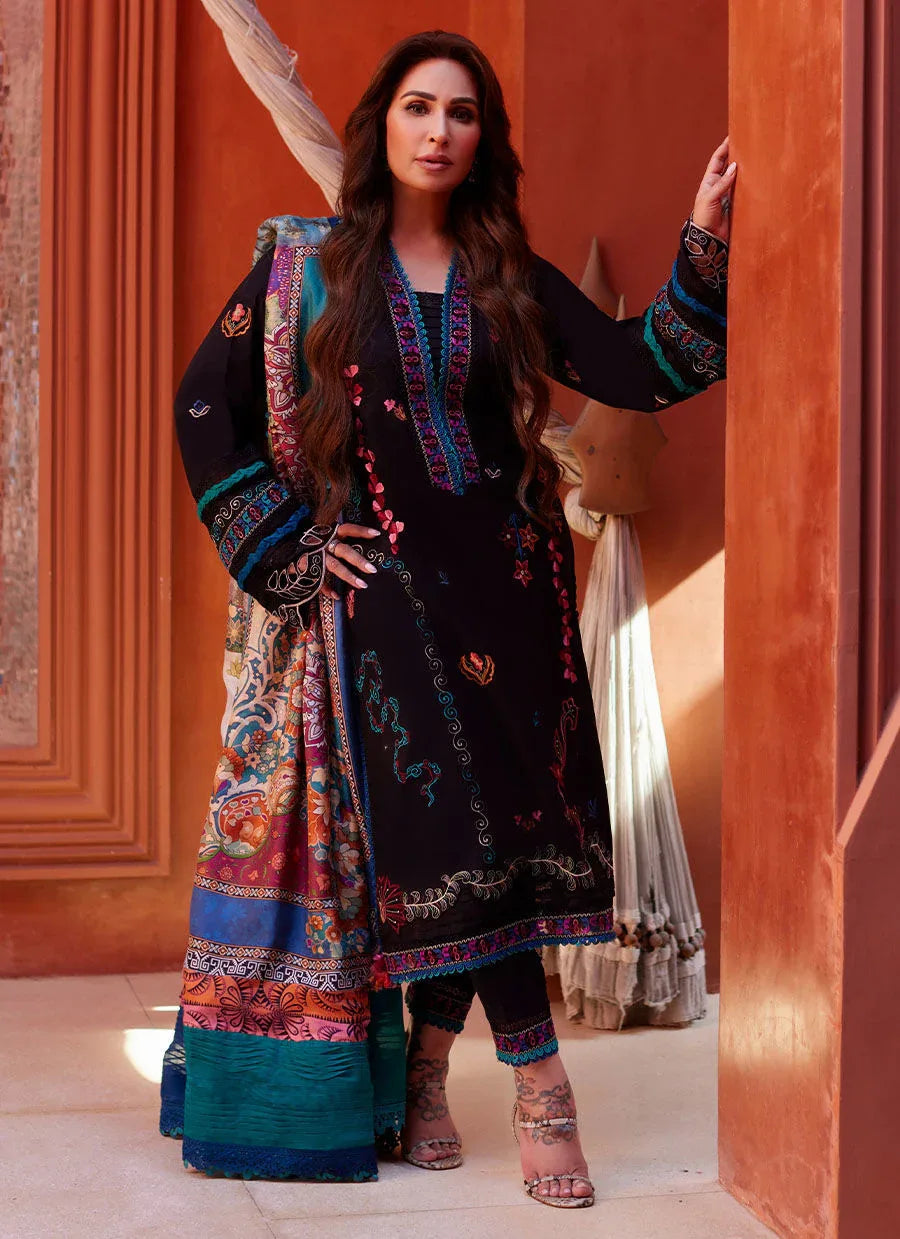 Farah Talib Aziz | Suay Lawn 24 | ILARIA BLACK - Aqsa Fabrics