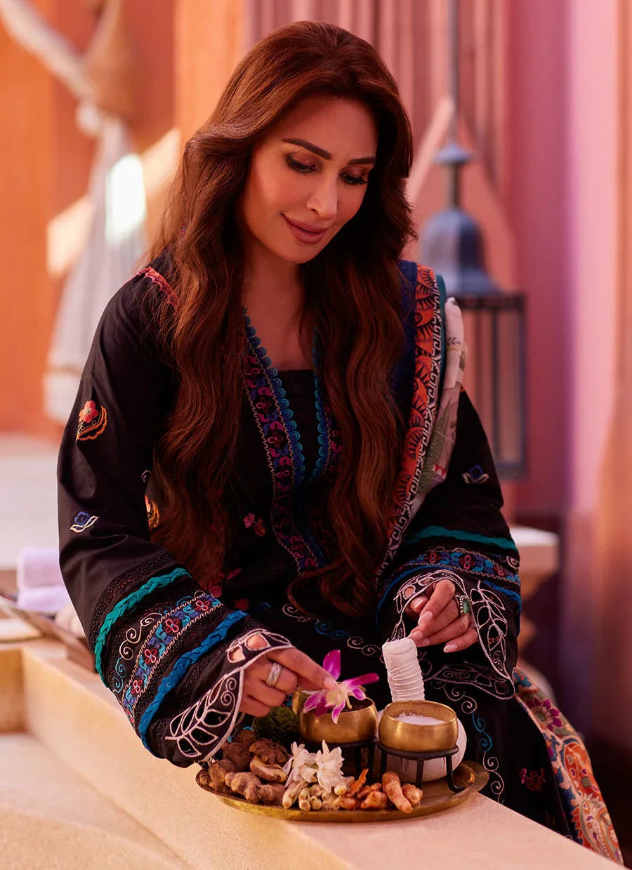 Farah Talib Aziz | Suay Lawn 24 | ILARIA BLACK - Aqsa Fabrics