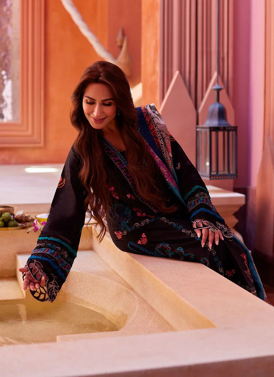 Farah Talib Aziz | Suay Lawn 24 | ILARIA BLACK - Aqsa Fabrics