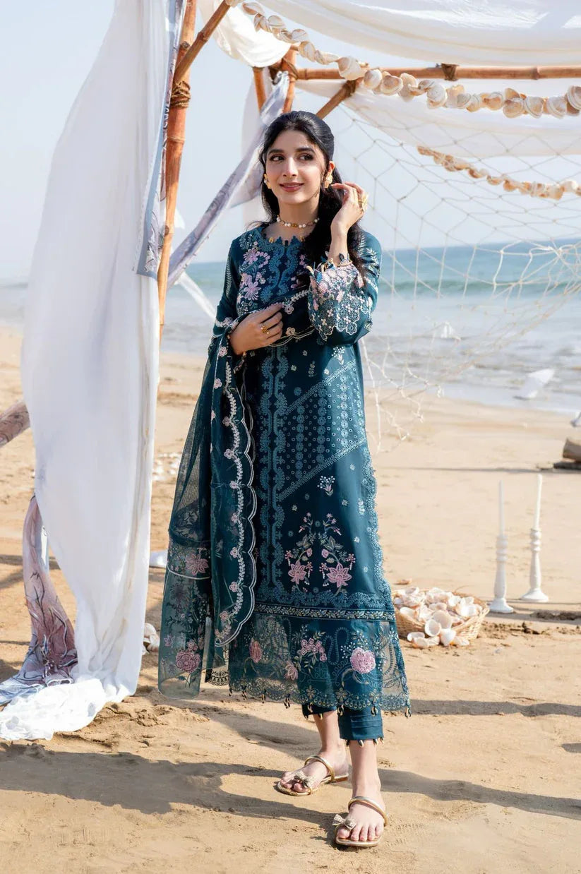Aabyaan | Saagar Luxury Lawn 25 | ISHANA (AS-06) - Aqsa Fabrics