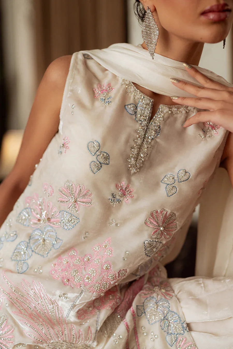 Saira Rizwan | Velvet Pret 25 | NARGIS-SRVP25-07 - Aqsa Fabrics