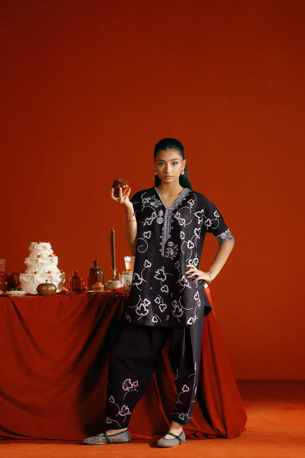 Saira Rizwan | Joolie Co ords | JOOLIE BLACK - JBP25-06 - Aqsa Fabrics