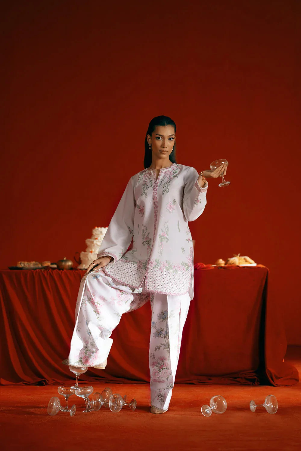 Saira Rizwan | Joolie Co ords | JOOLIE WHITE - JBP25-07 - Aqsa Fabrics