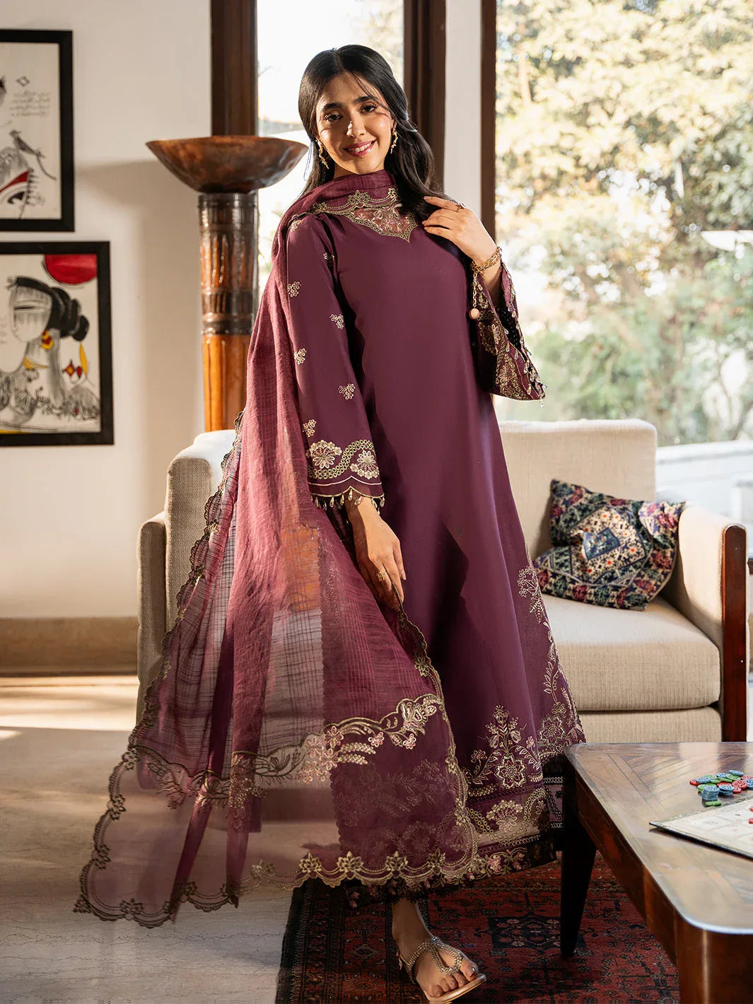 Izel | Mahveen Festive Lawn 25 | HANA - Aqsa Fabrics