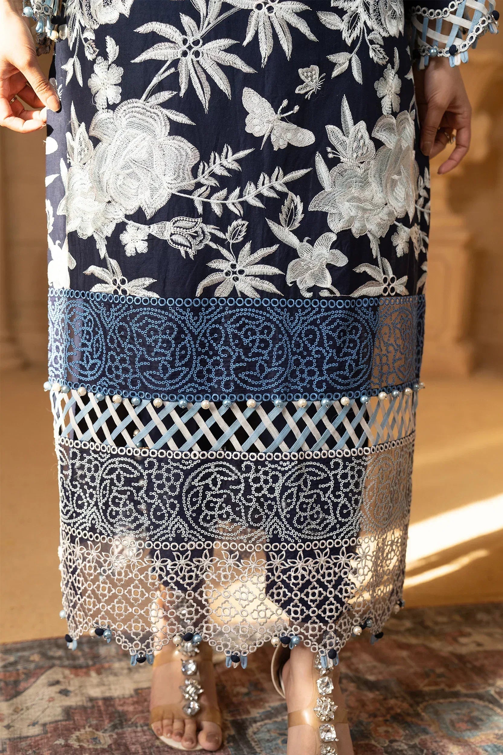 Hemstitch | Summer Luxury Lawn 24 | Ice Blue - Aqsa Fabrics