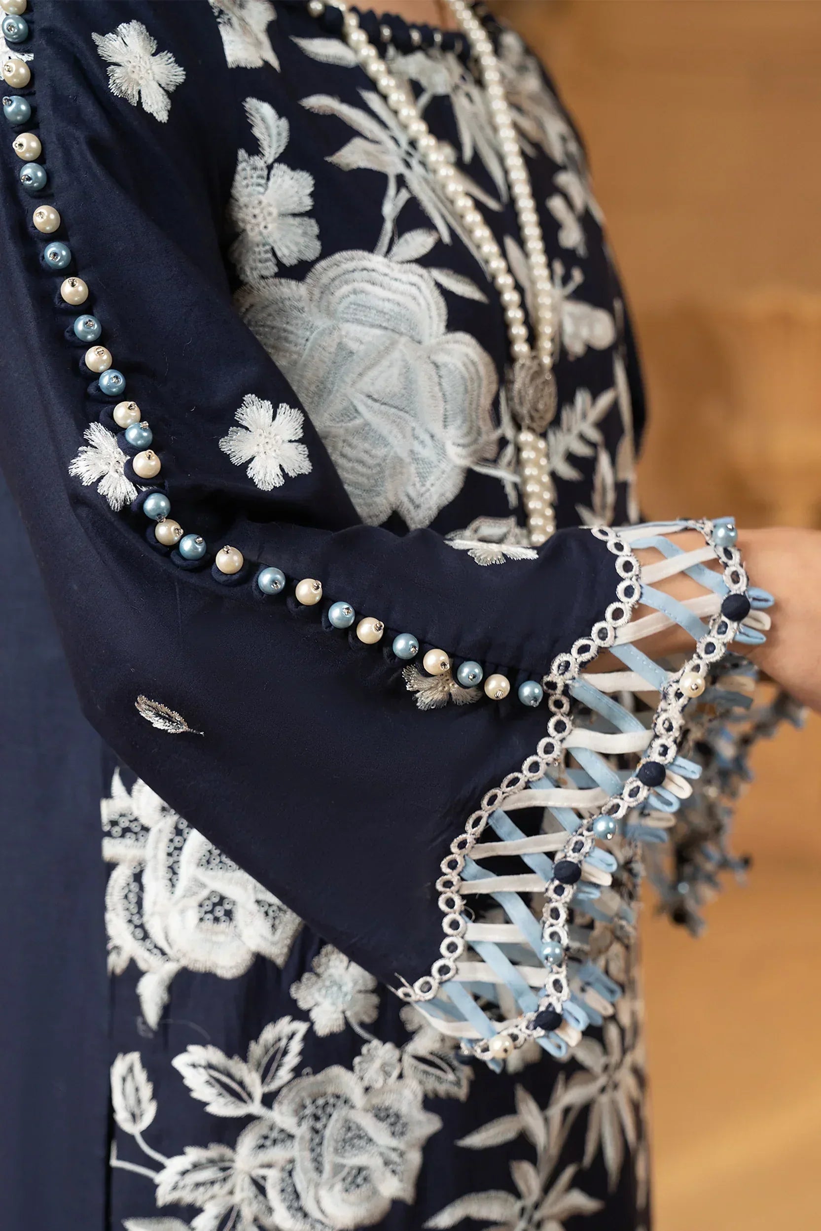 Hemstitch | Summer Luxury Lawn 24 | Ice Blue - Aqsa Fabrics