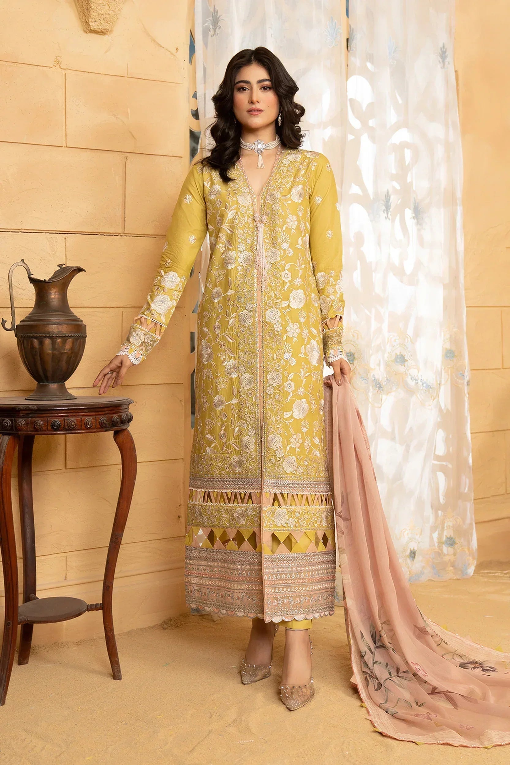 Hemstitch | Summer Luxury Lawn 24 | Lime - Aqsa Fabrics