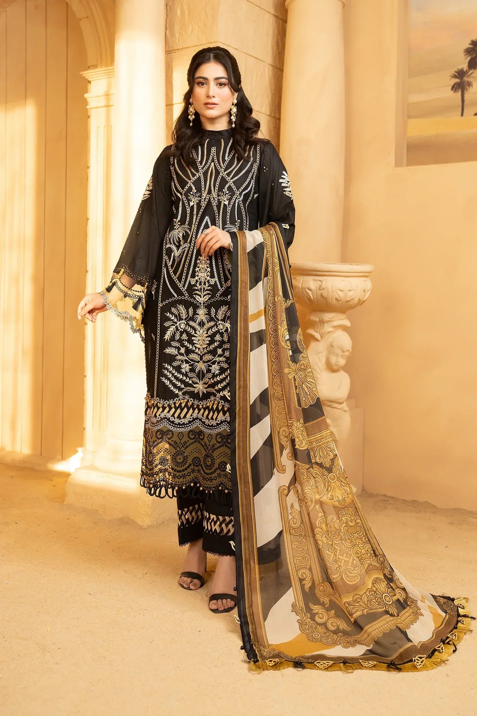 Hemstitch | Summer Luxury Lawn 24 | Cocoa - Aqsa Fabrics