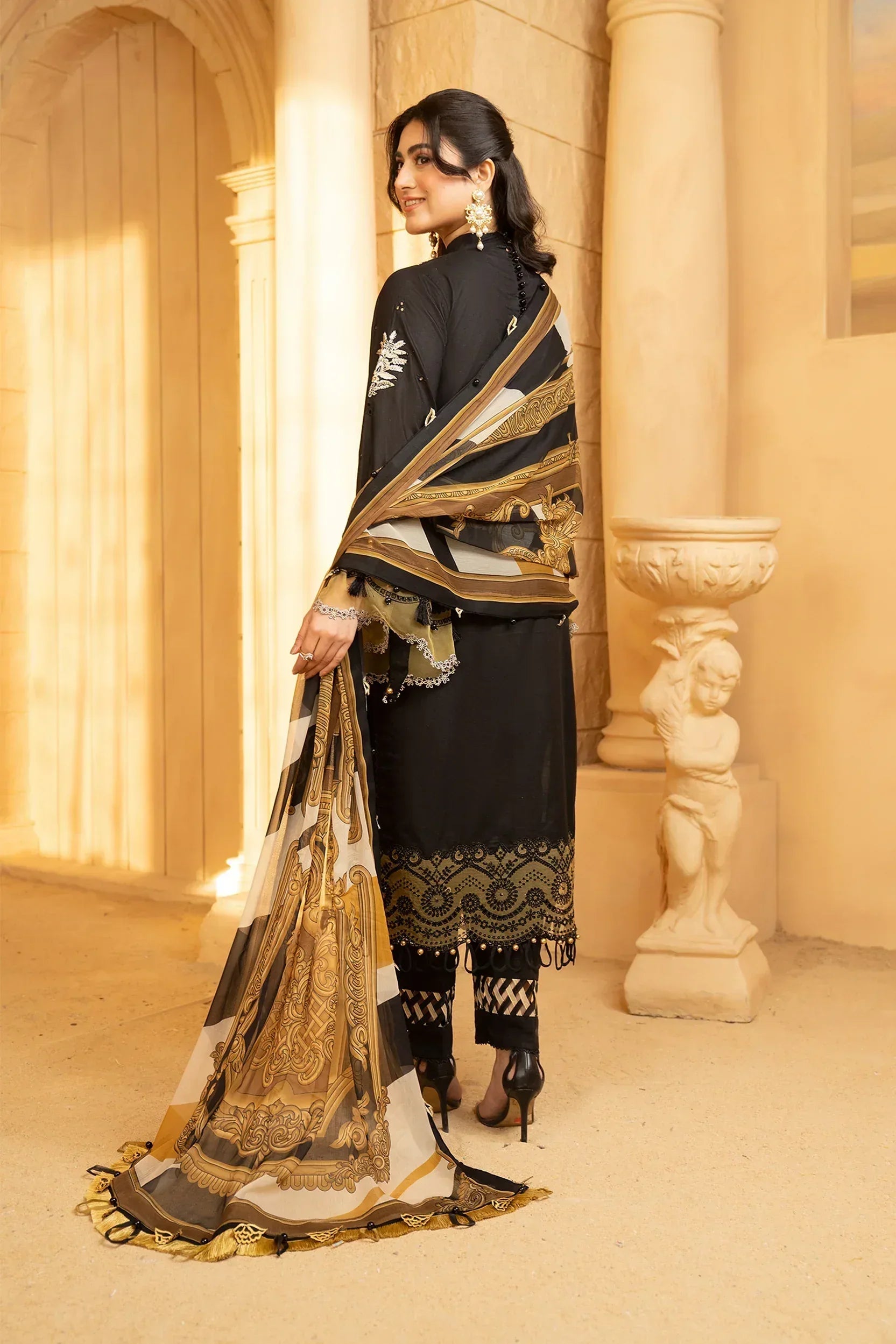 Hemstitch | Summer Luxury Lawn 24 | Cocoa - Aqsa Fabrics