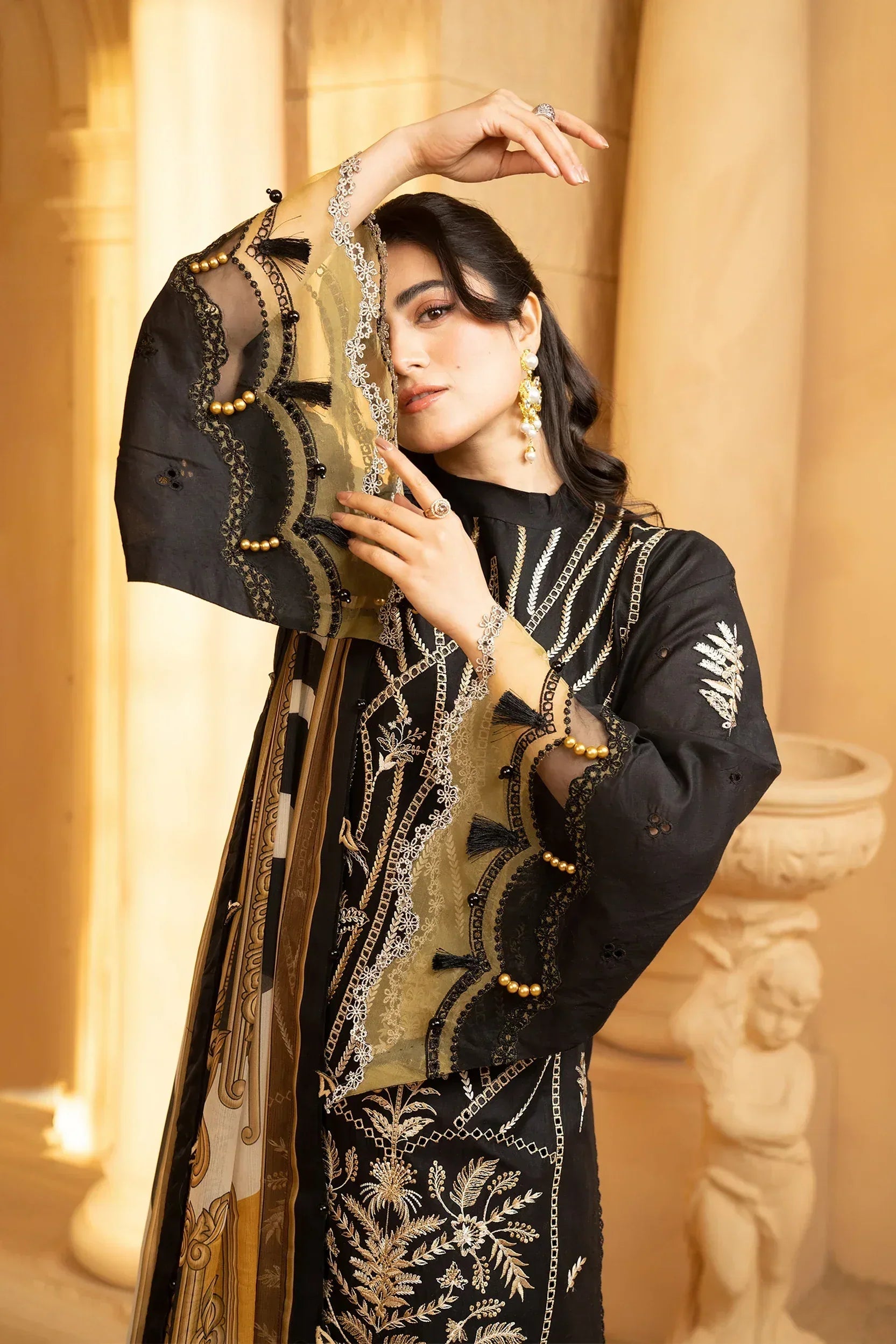 Hemstitch | Summer Luxury Lawn 24 | Cocoa - Aqsa Fabrics