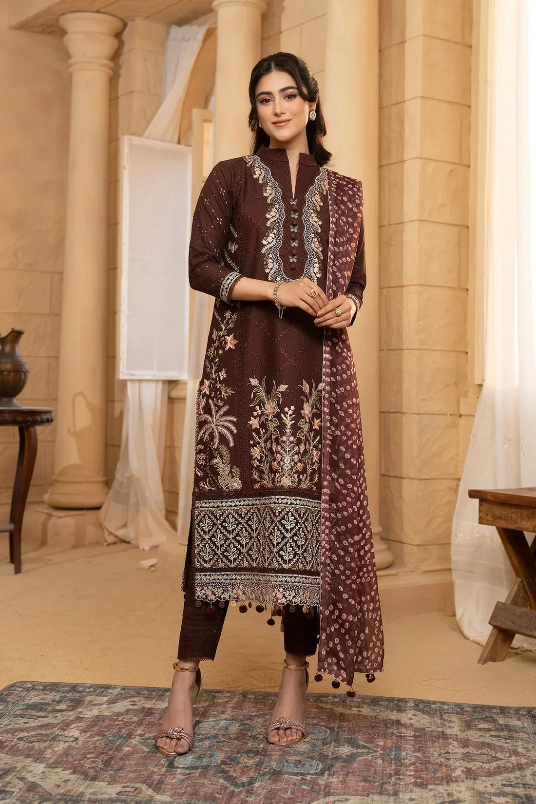 Hemstitch | Summer Luxury Lawn 24 | Mulberry - Aqsa Fabrics