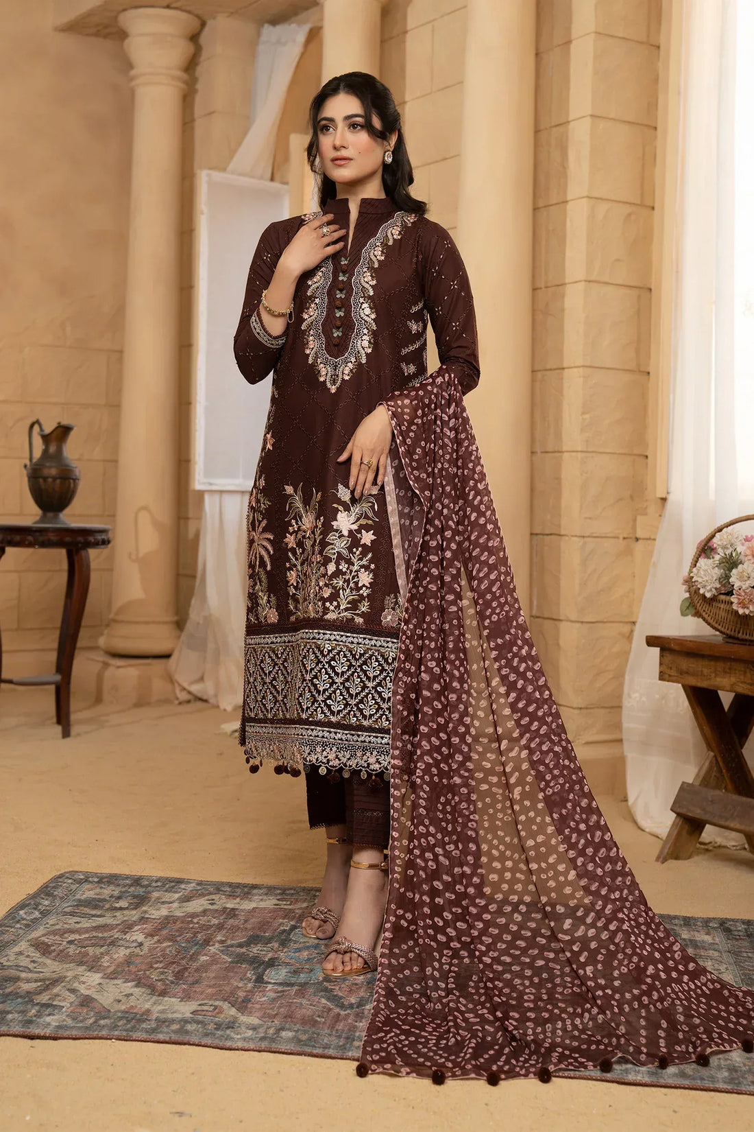 Hemstitch | Summer Luxury Lawn 24 | Mulberry - Aqsa Fabrics