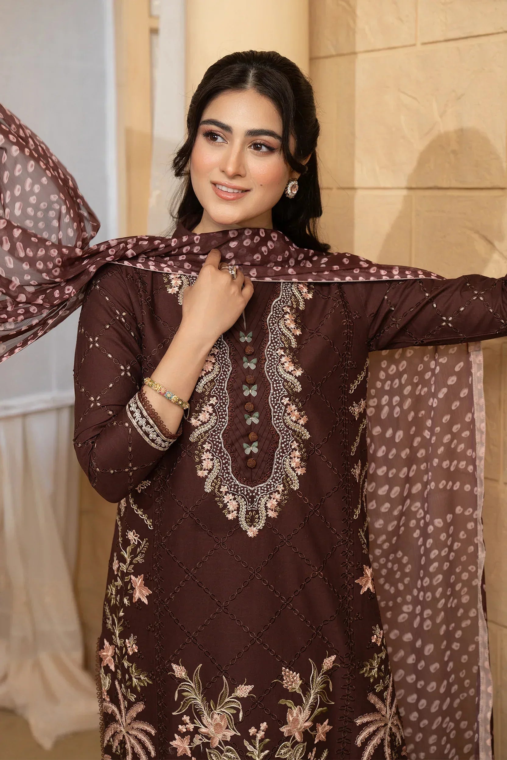 Hemstitch | Summer Luxury Lawn 24 | Mulberry - Aqsa Fabrics