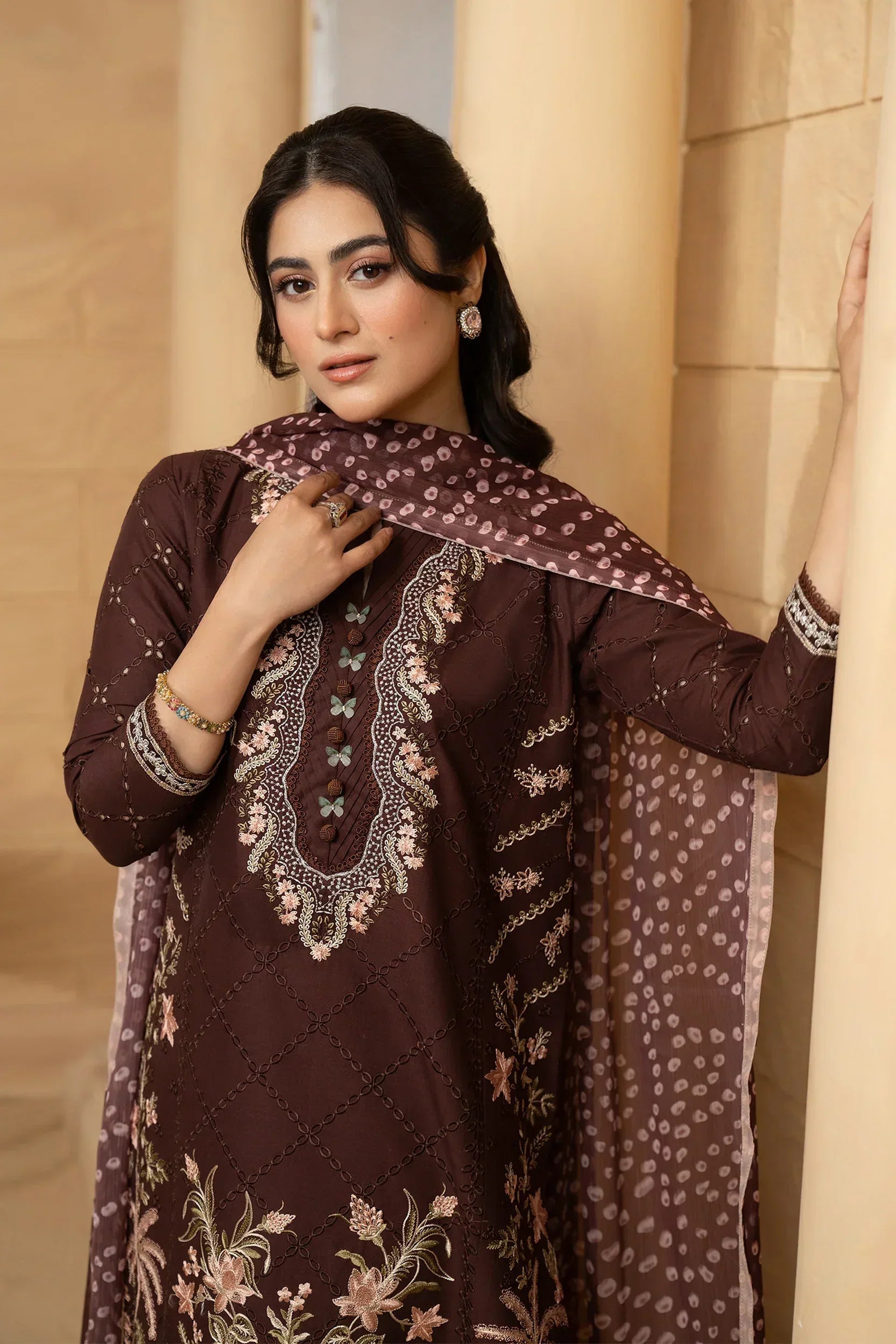 Hemstitch | Summer Luxury Lawn 24 | Mulberry - Aqsa Fabrics