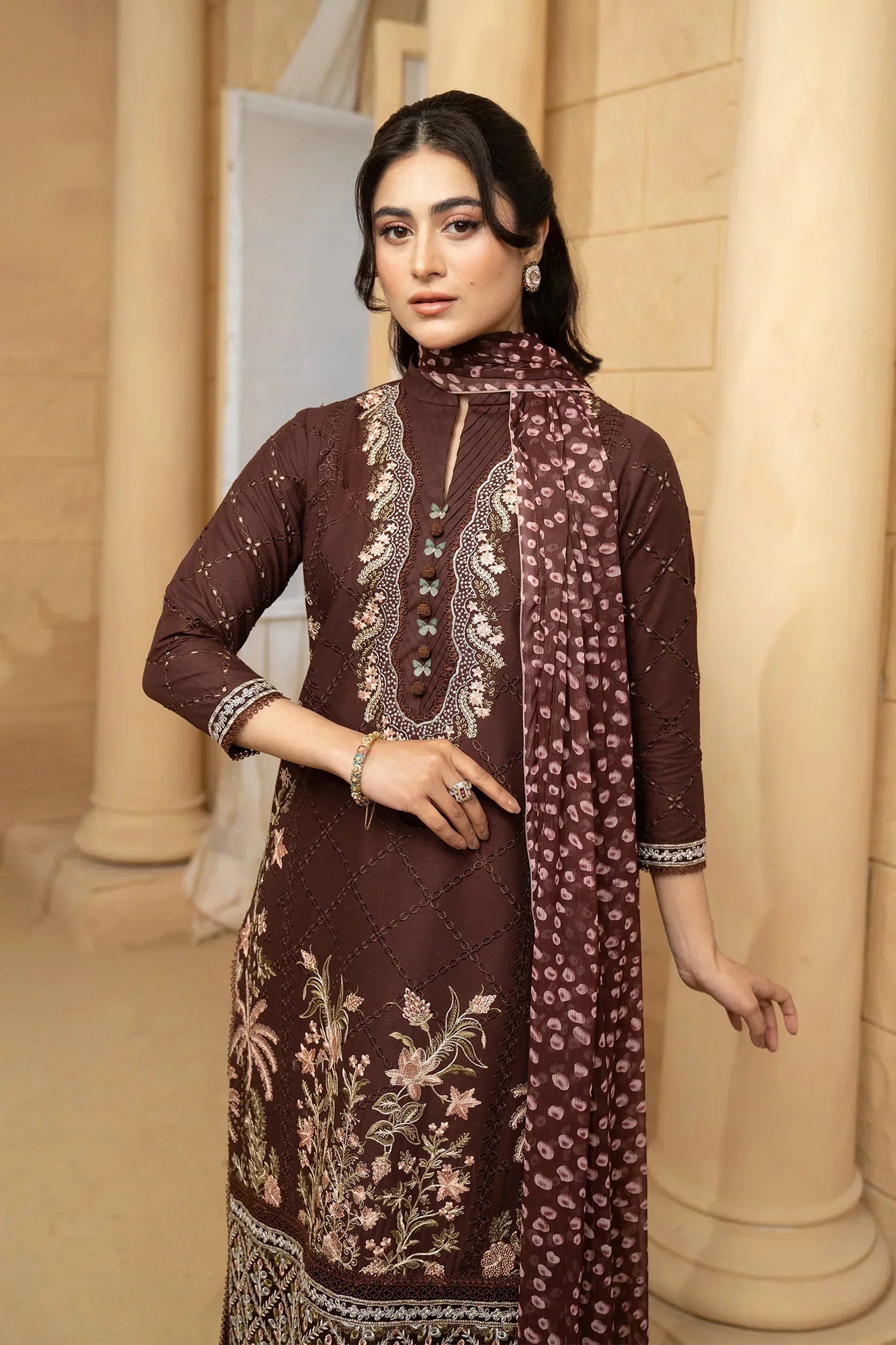 Hemstitch | Summer Luxury Lawn 24 | Mulberry - Aqsa Fabrics