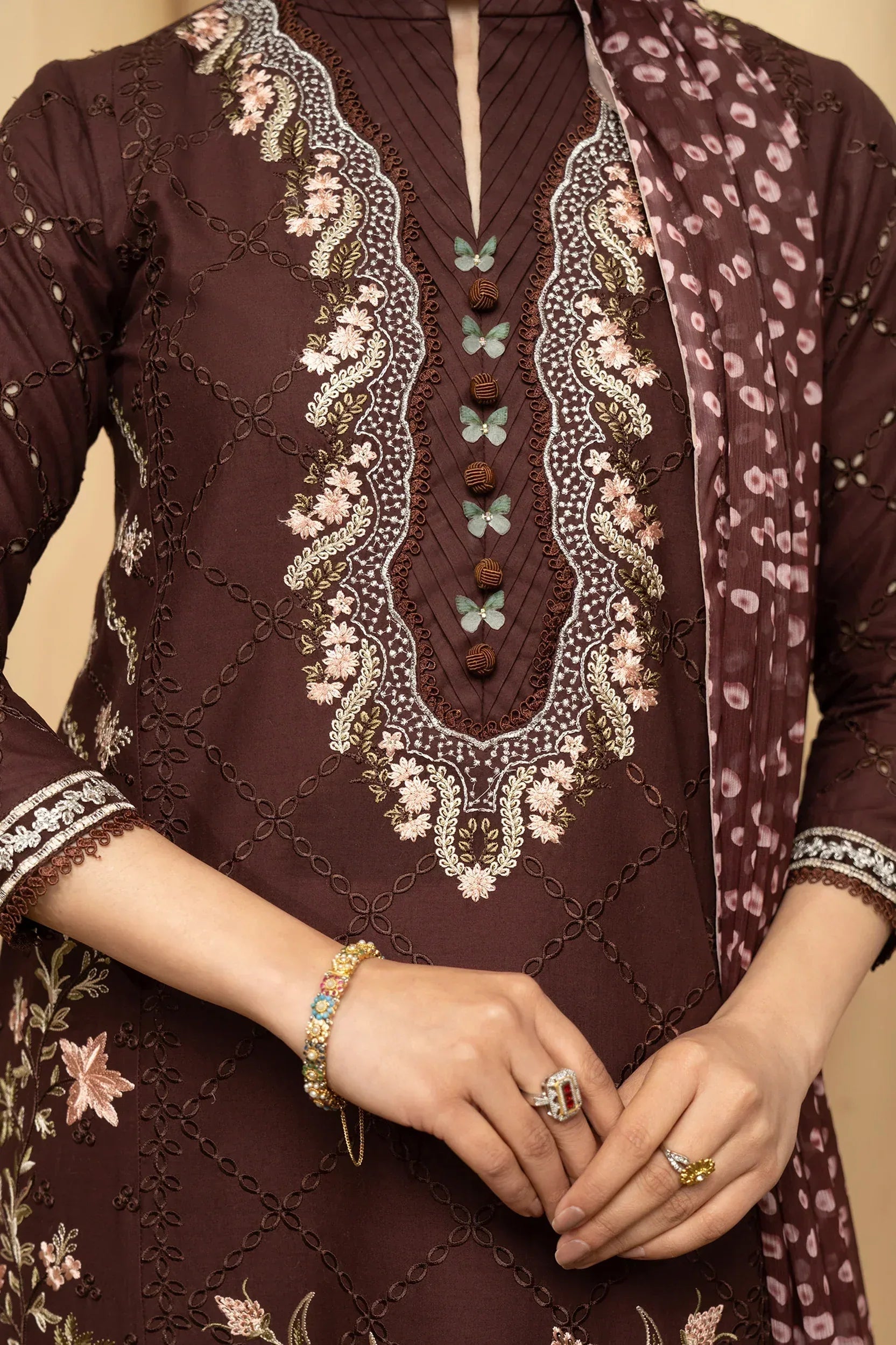 Hemstitch | Summer Luxury Lawn 24 | Mulberry - Aqsa Fabrics
