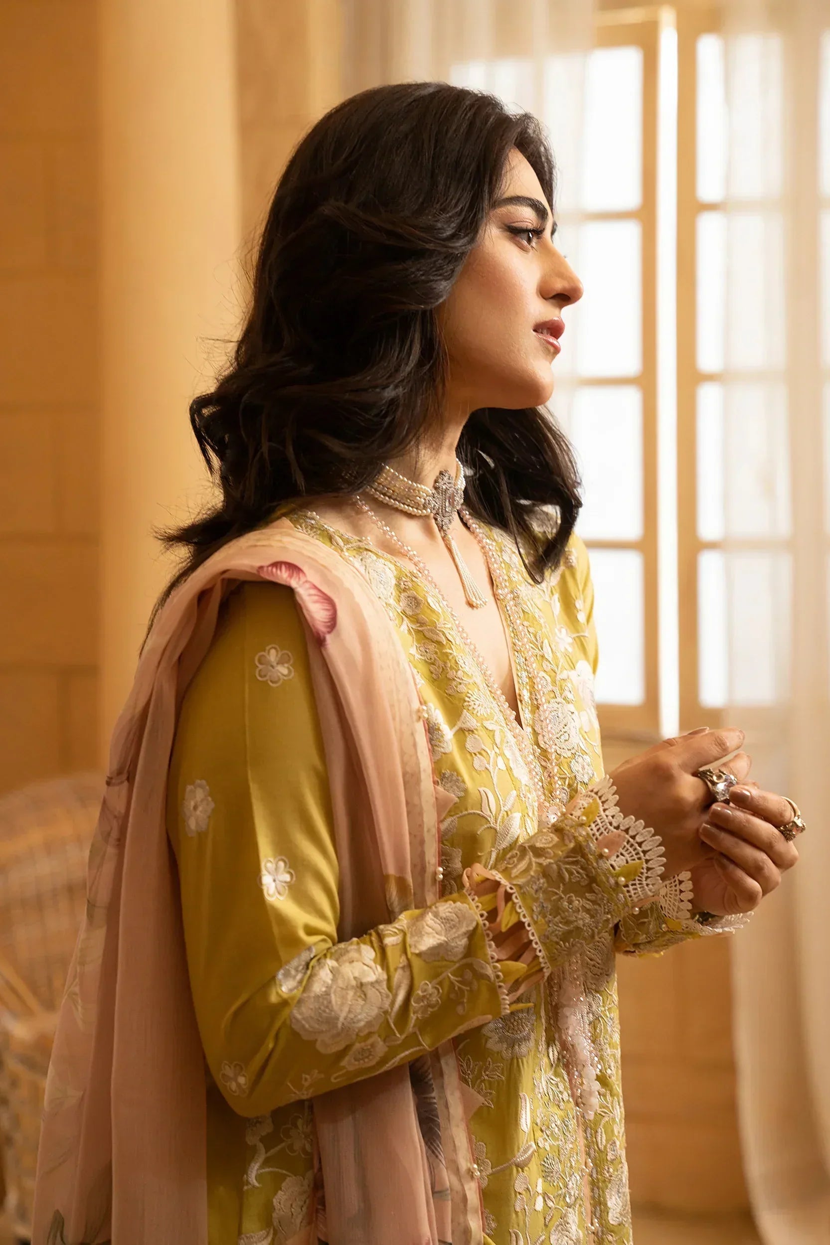 Hemstitch | Summer Luxury Lawn 24 | Lime - Aqsa Fabrics