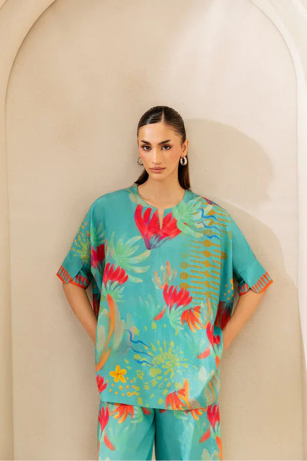 Saira Rizwan | Silk Coords 25 | SUNSET SAMBA - SRSP-25-03 - Aqsa Fabrics