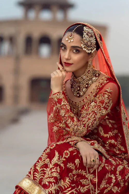 Maya | Wedding Formal Ulfat | SURKH - Aqsa Fabrics