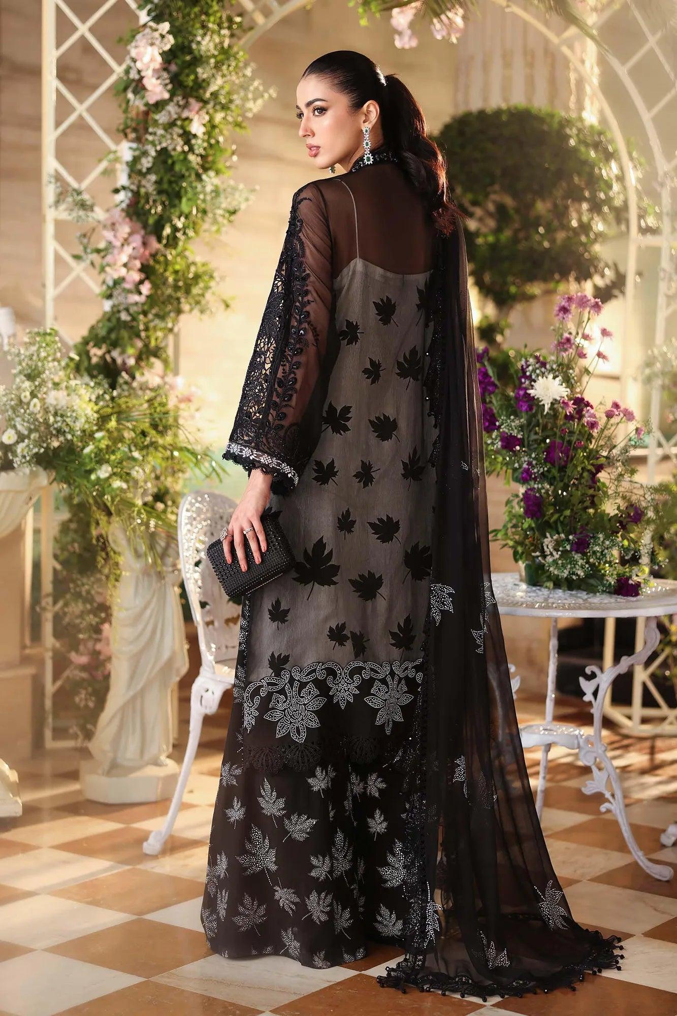 Maria B 3 Piece Stitched Embroidered Chiffon Suit