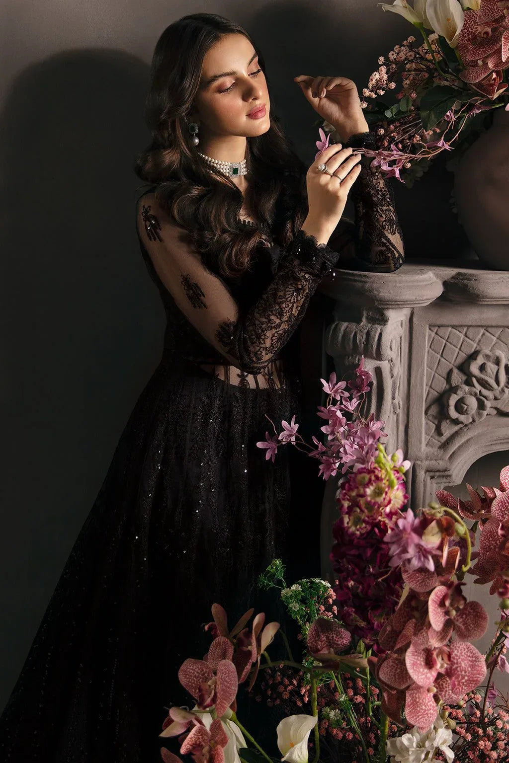AFROZEH - EBONY - Aqsa Fabrics