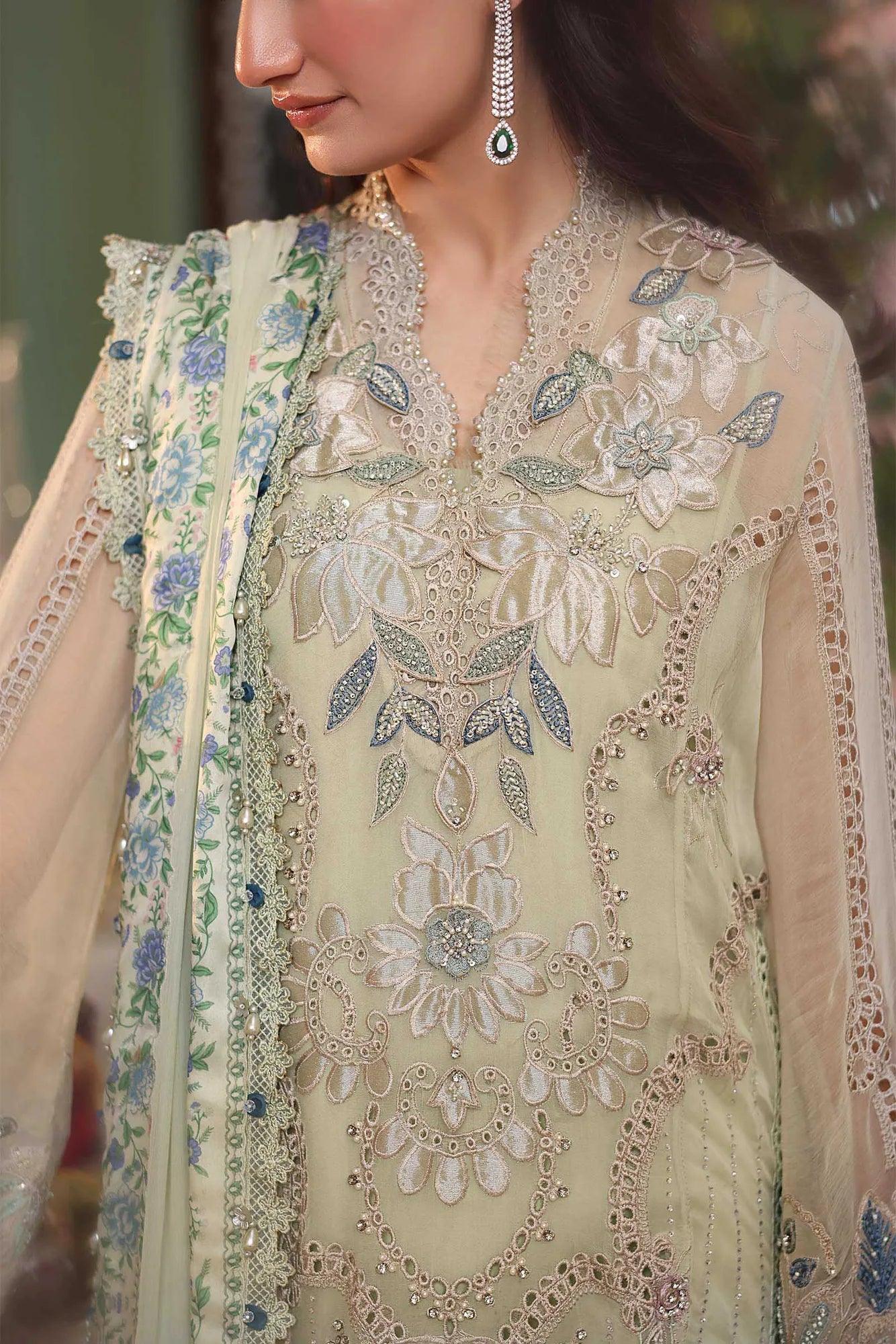 Maria B 3 Piece Stitched Embroidered Chiffon Suit
