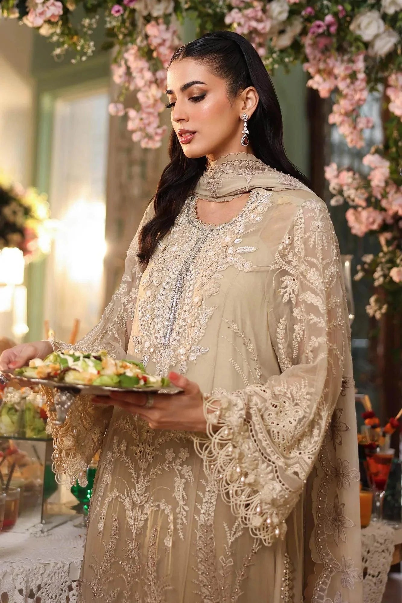 Maria B 3 Piece Stitched Embroidered Chiffon Suit