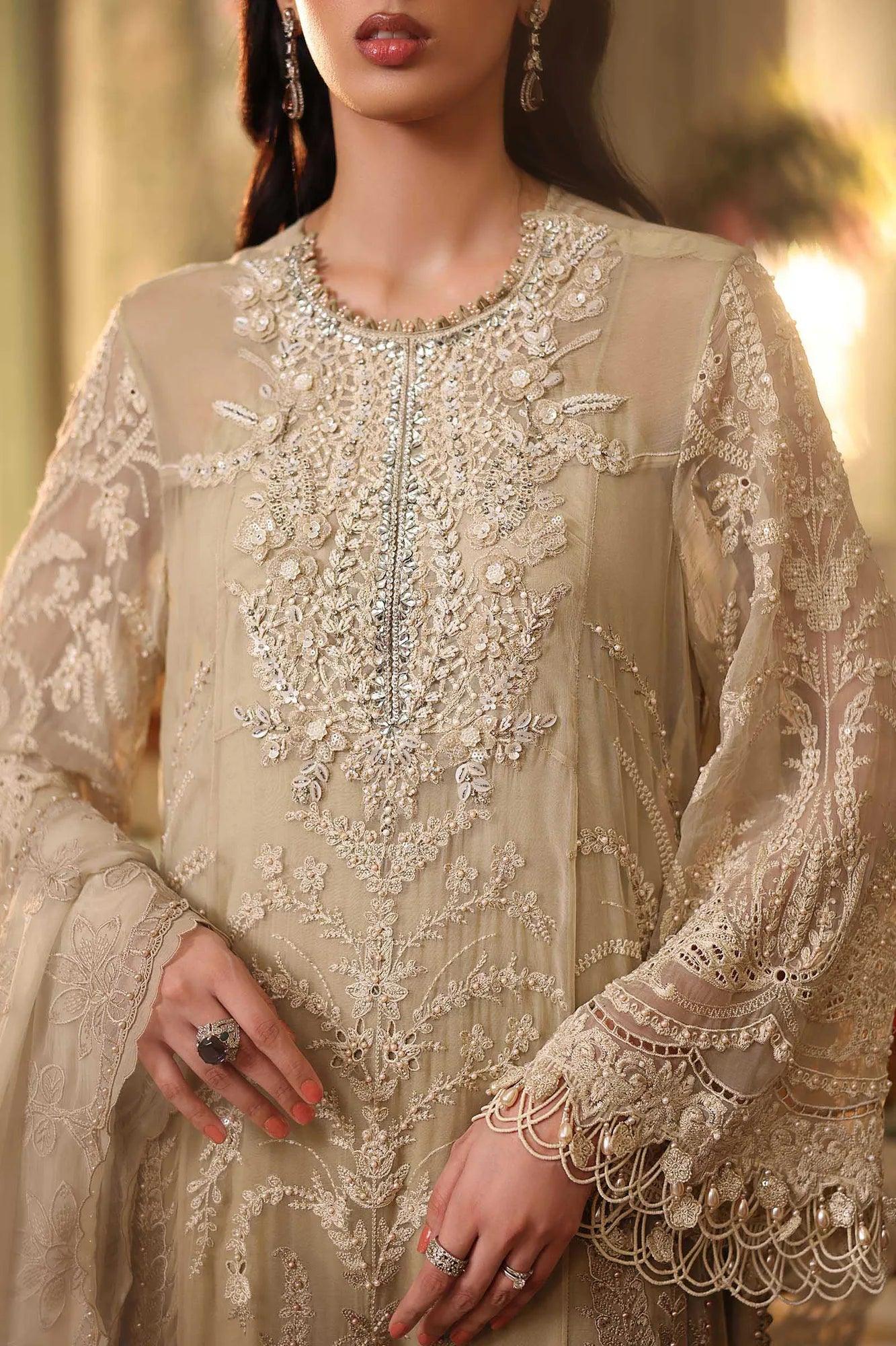 Maria B 3 Piece Stitched Embroidered Chiffon Suit