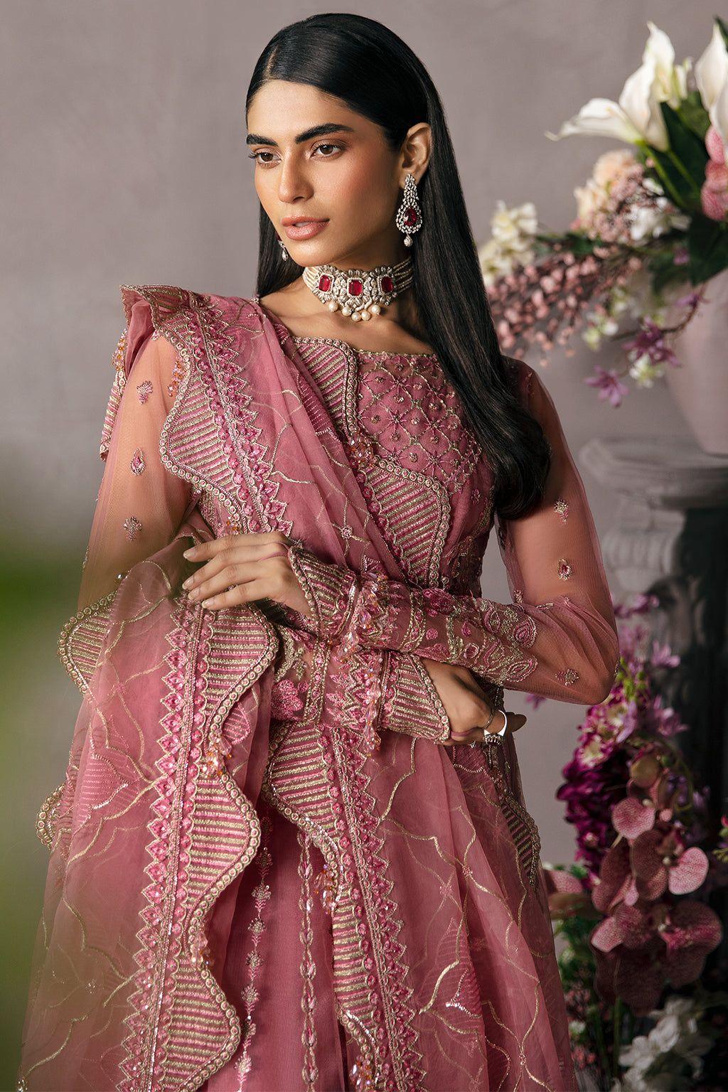 AFROZEH - SALMON - Aqsa Fabrics