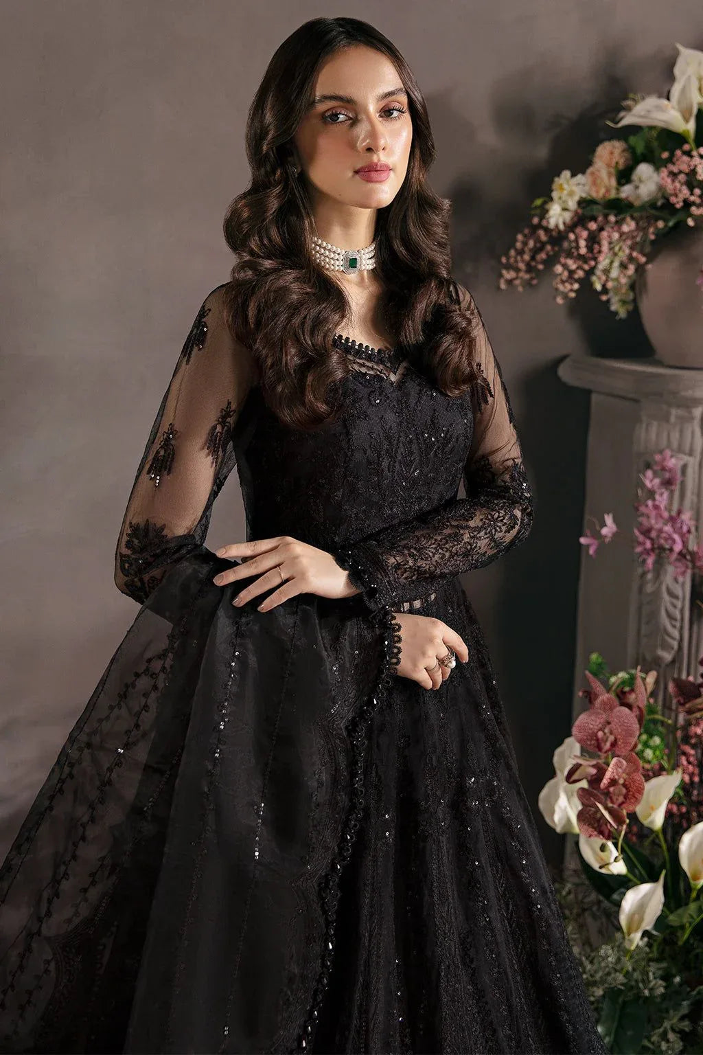 AFROZEH - EBONY - Aqsa Fabrics