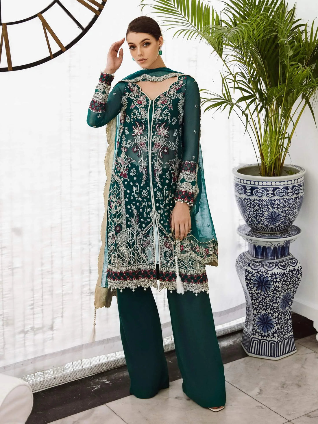 Saad Shaikh Ella Embroidered Luxury Chiffon 3Pc Suit DSG-06