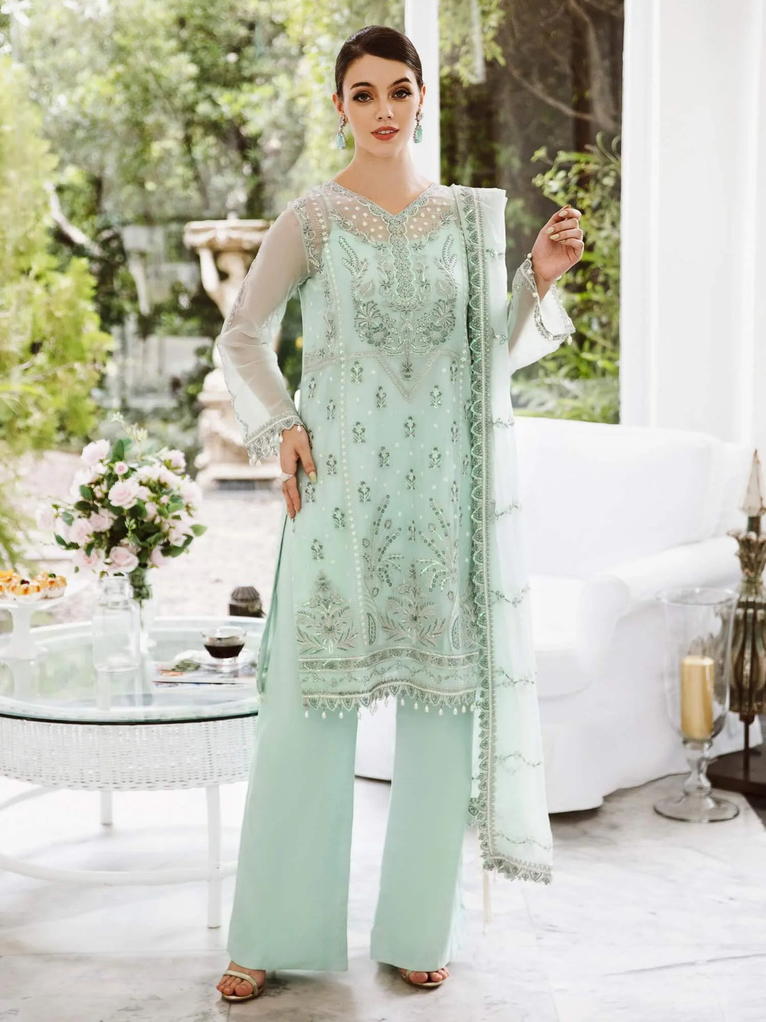 Saad Shaikh Ella  Embroidered Luxury Chiffon 3Pc Suit DSG-07