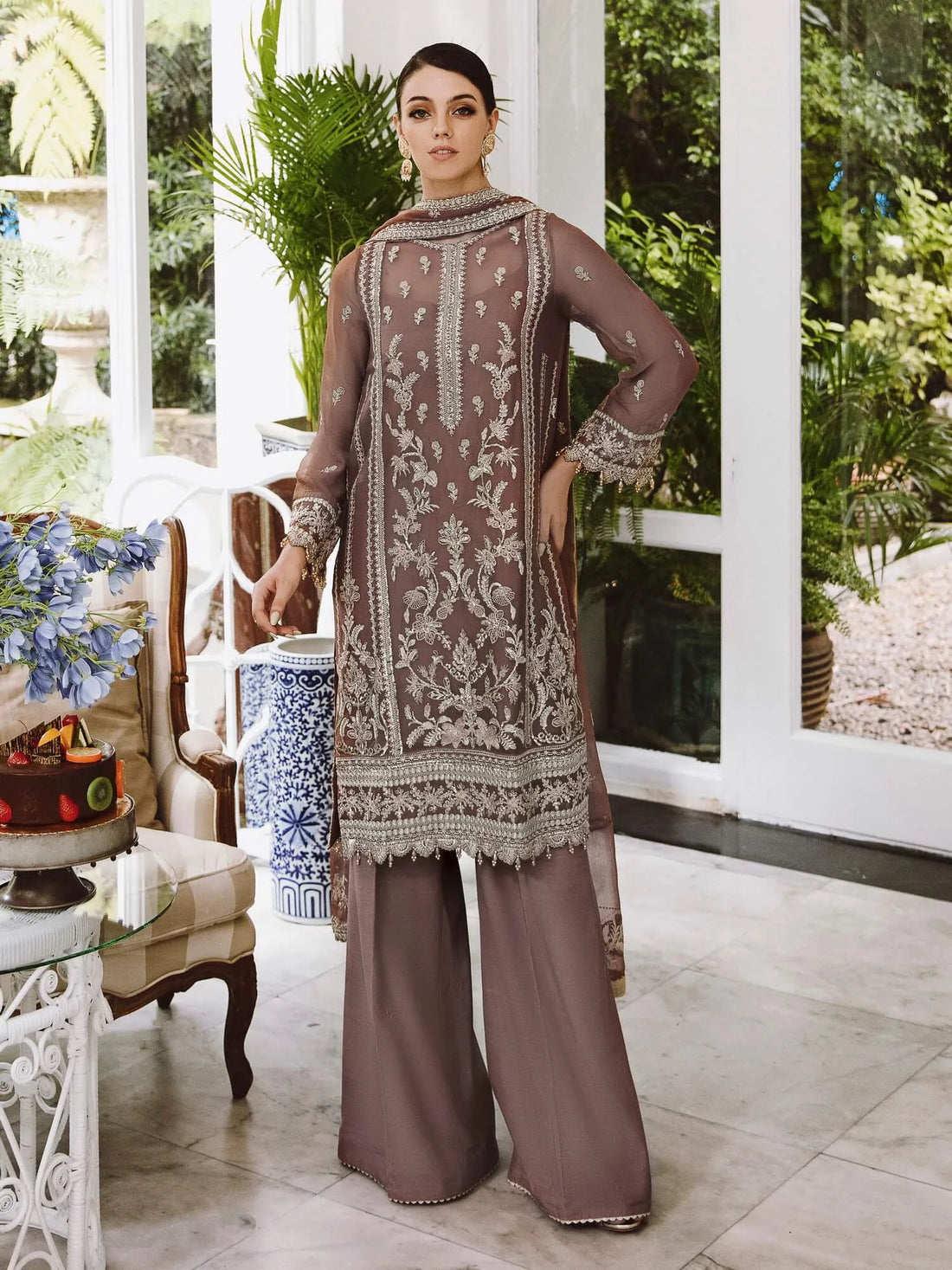 Saad Shaikh Ella Embroidered Luxury Chiffon 3Pc Suit DSG-05