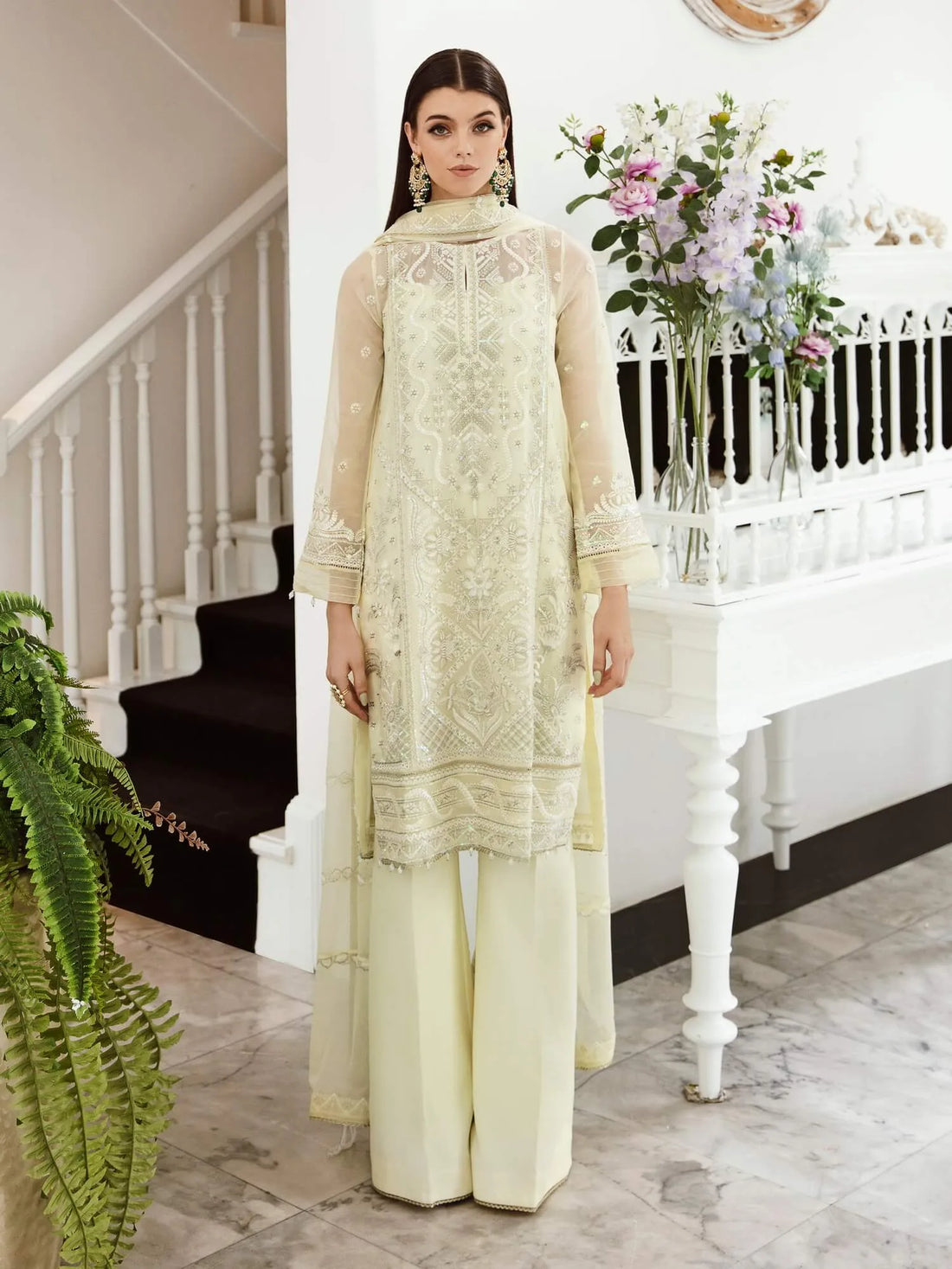 Saad Shaikh Ella Embroidered Luxury Chiffon 3Pc Suit DSG-04