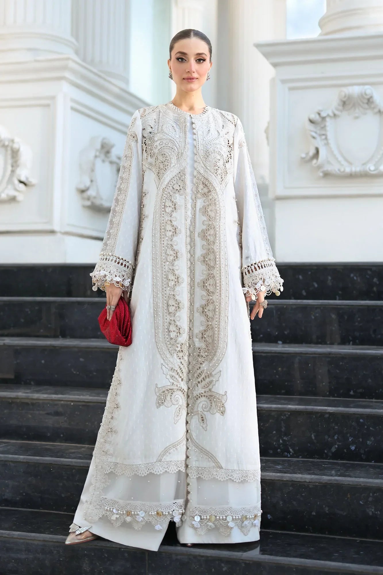 Maria B 3 Piece Stitched Embroidered Jacquard Lawn Suit