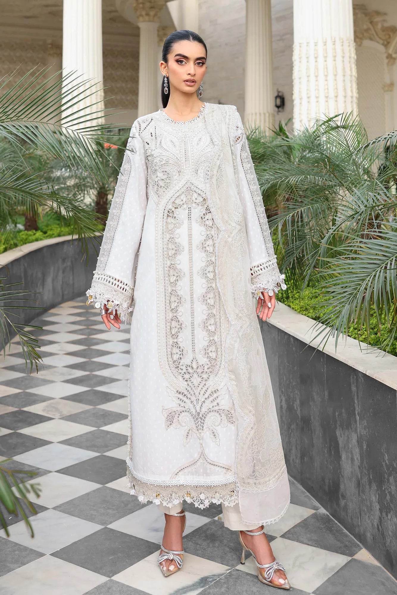 Maria B 3 Piece Stitched Embroidered Jacquard Lawn Suit