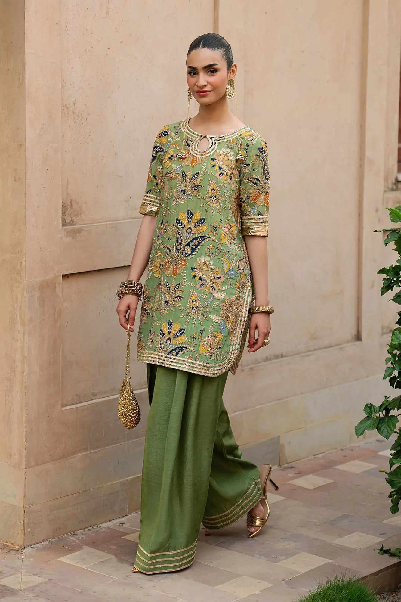 Maria B 3 Piece Embroidered Raw Silk Suit