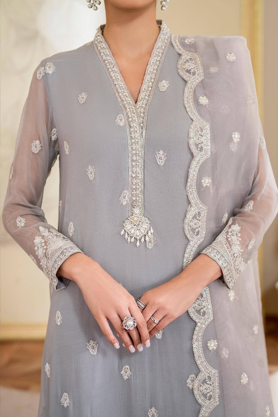 Declare | Chiffon Luxe | DOVE LFP-1108 - Aqsa Fabrics