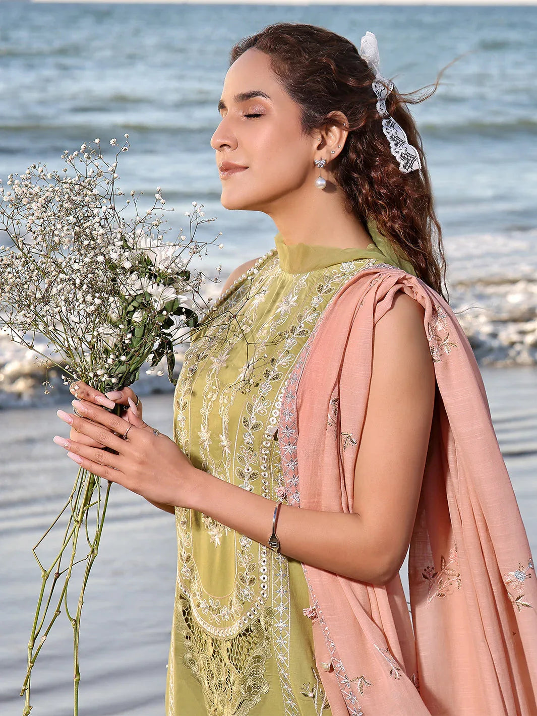 Izel | Saahil Signature Lawn 24 | MUZLIN - Aqsa Fabrics