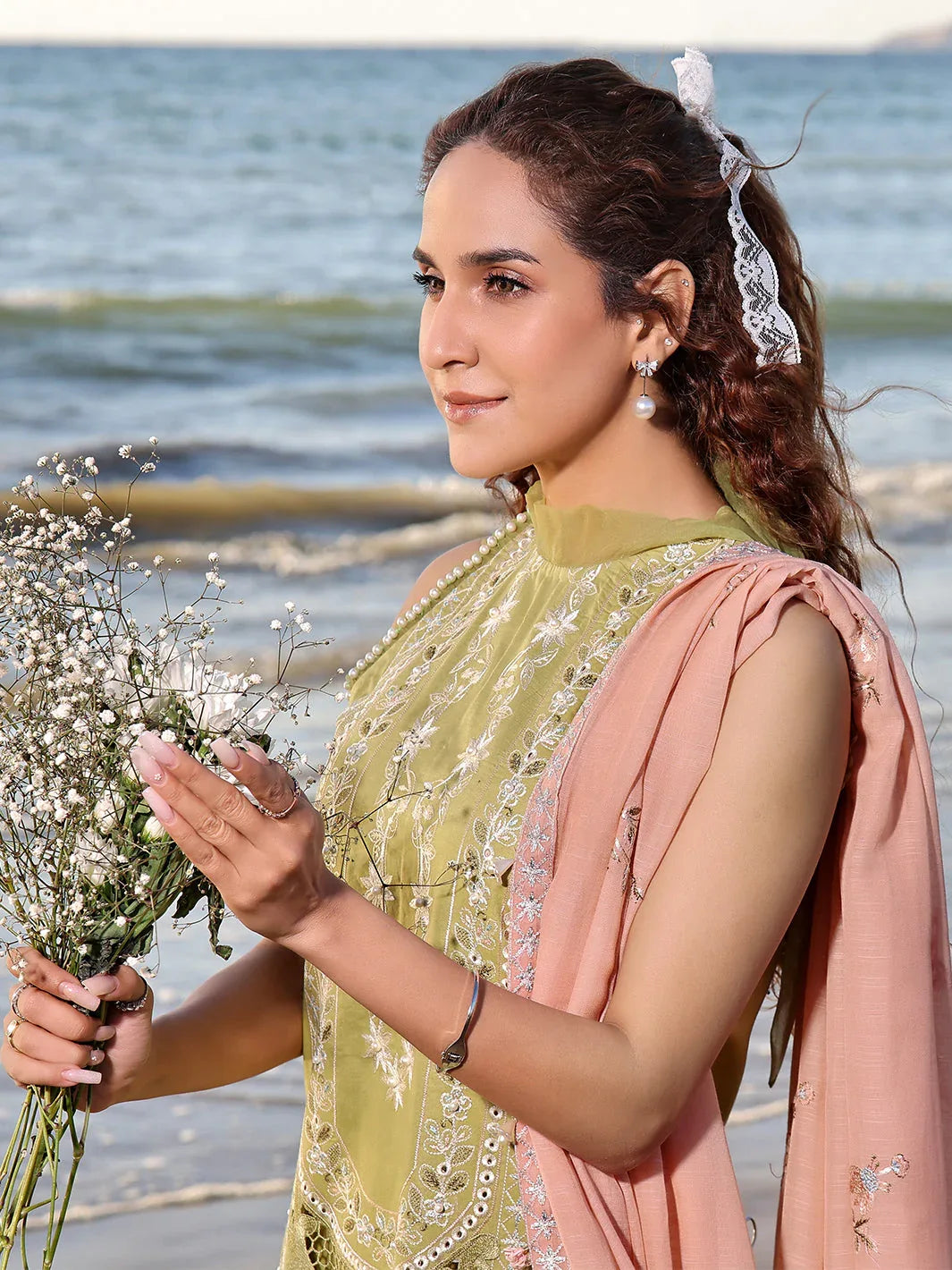 Izel | Saahil Signature Lawn 24 | MUZLIN - Aqsa Fabrics