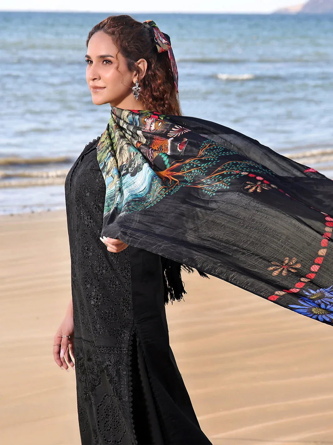 Izel | Saahil Signature Lawn 24 | NUREH - Aqsa Fabrics