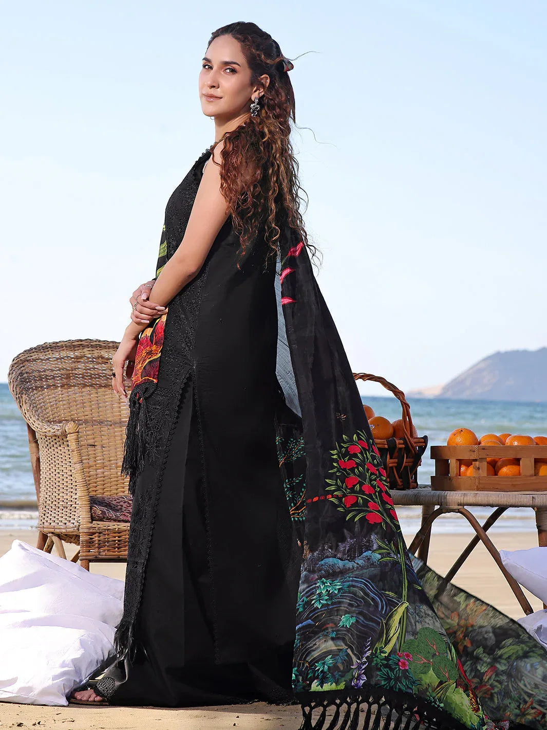 Izel | Saahil Signature Lawn 24 | NUREH - Aqsa Fabrics