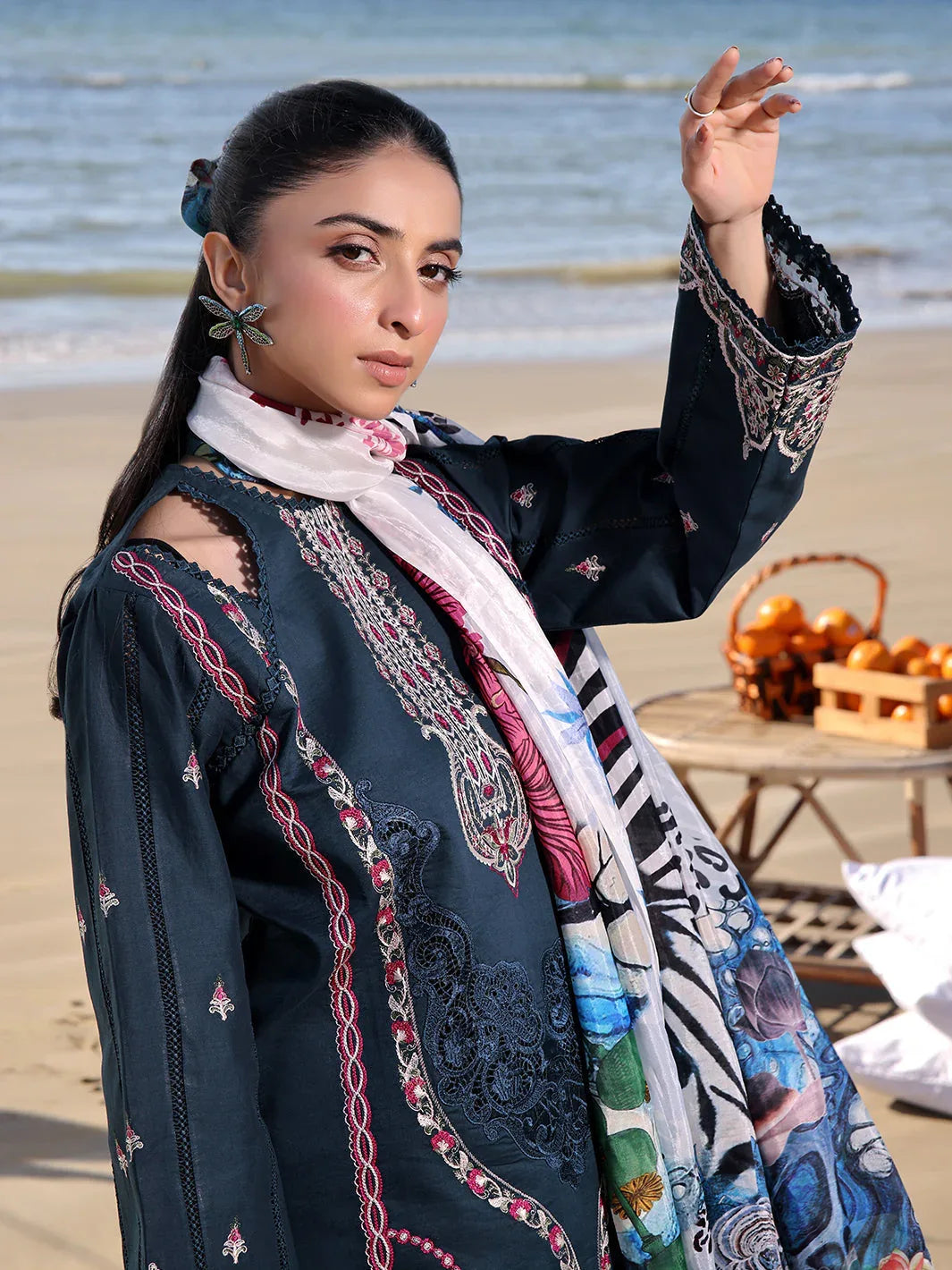 Izel | Saahil Signature Lawn 24 | SAPPHIRE - Aqsa Fabrics