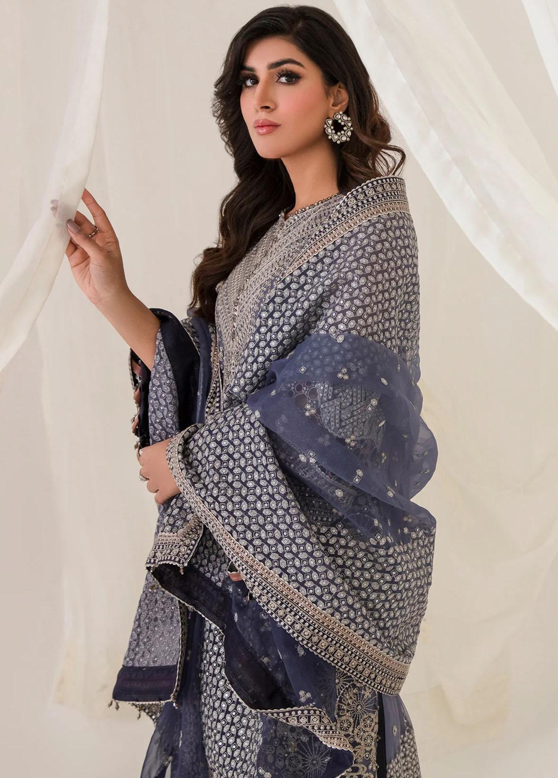 Jazmin | Formals 26 | JZ23E 03 Geranium - Aqsa Fabrics