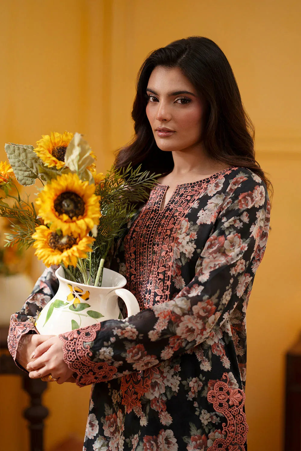Saira Rizwan | Joolie Co ords | CHARCOAL-JBP25-02 - Aqsa Fabrics